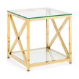 Miami Lamp Table - Square - Glass and Gold