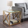 Miami Lamp Table - Square - Glass and Gold