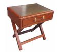 Mysore Handcrafted Cognac Side Table with Brass Top