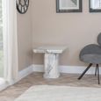 Naples White Marble Square Side Table