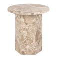 Naxos Side Table - Round - Latte Brown Marble