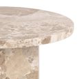 Naxos Side Table - Round - Latte Brown Marble