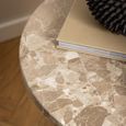 Naxos Side Table - Round - Latte Brown Marble