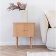 Nikko Side Table - 2 Door - Curved - Fluted - Pine Wood
