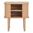 Nikko Side Table - 2 Door - Curved - Fluted - Pine Wood
