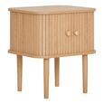 Nikko Side Table - 2 Door - Curved - Fluted - Pine Wood