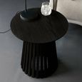 Ollie Lamp Table - Round - Slatted Base - Black