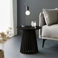 Ollie Lamp Table - Round - Slatted Base - Black