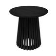 Ollie Lamp Table - Round - Slatted Base - Black