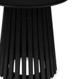 Ollie Lamp Table - Round - Slatted Base - Black