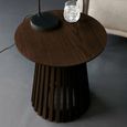 Ollie Lamp Table - Round - Slatted Base - Dark Oak
