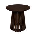 Ollie Lamp Table - Round - Slatted Base - Dark Oak