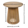 Ollie Lamp Table - Round - Slatted Base - Natural Oak