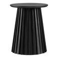 Osaka Round Side Table - Slatted Base - Black