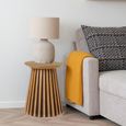 Osaka Round Side Table - Slatted Base - Oak