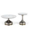 Perugia Side Table - White Marble - Round - Set of 2
