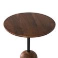 Potenza Side Table - Hazelnut Mango Wood - Round