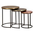 Potoa Coffee Table - Copper and Brass - Round - Set of 3