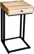 Ravi Mango Wood 1 Drawer Large C Shape Side Table