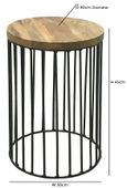 Ravi Mango Wood Round Cage Accent Table