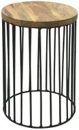 Ravi Mango Wood Round Cage Accent Table