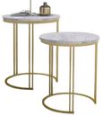 Ravi White Marble Round Nest of 2 Tables