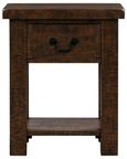Reclaimed Dark Pine 1 Drawer Lamp Table