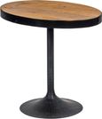 Revival Reclaimed Pine and Black Metal Flute Base Medium Side Table