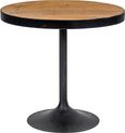 Revival Reclaimed Pine and Black Metal Flute Base Medium Side Table