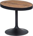 Revival Reclaimed Pine and Black Metal Flute Base Small Side Table