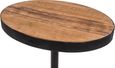 Revival Reclaimed Pine and Black Metal Flute Base Small Side Table