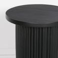 Ribbed Mango Wood Side Table - Black - Round - Occasional