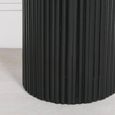 Ribbed Mango Wood Side Table - Black - Round - Occasional