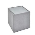 Rohe Lamp Table - Glass Top - Grey Fabric