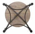 Round Mango Wood Lamp Table with Metal Base