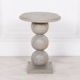Rustic Mango Wood Stacked Ball Side Table - Round - Occasional