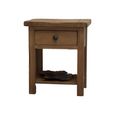 Rustic Oak Lamp Table - 1 Drawer - Oak