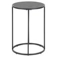 Seaford Side Table - Round - Black Melamine and Metal