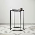 Seaford Side Table - Round - Black Melamine and Metal