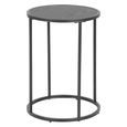 Seaford Side Table - Round - Black Melamine and Metal