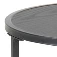 Seaford Side Table - Round - Black Melamine and Metal