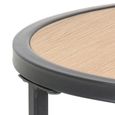 Seaford Side Table - Round - Oak and Black Metal
