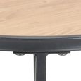 Seaford Side Table - Round - Oak and Black Metal