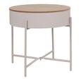 Sisco Side Table - Round - Storage - Beige
