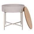 Sisco Side Table - Round - Storage - Beige