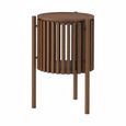 Soho Side Table - 1 Door - Slatted Story Round - Dark Oak
