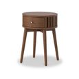 Soho Side Table - 1 Drawer - Slatted Round - Dark Oak