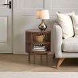 Soho Side Table - Slatted Round Open - Dark Oak