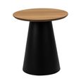 Soli Side Table - Round - Oak and Black Metal