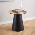 Soli Side Table - Round - Oak and Black Metal